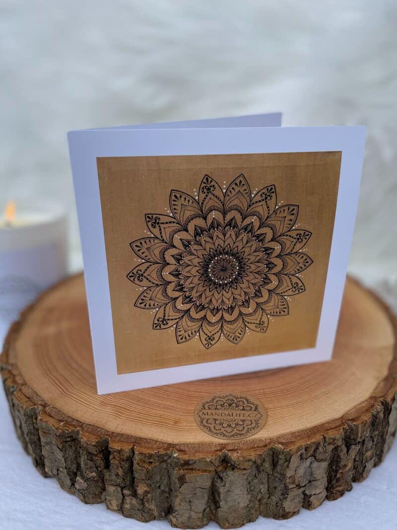 Mandalové přáníčko – Mandala PŘEDKŮ V NÁS 15cmx15cm