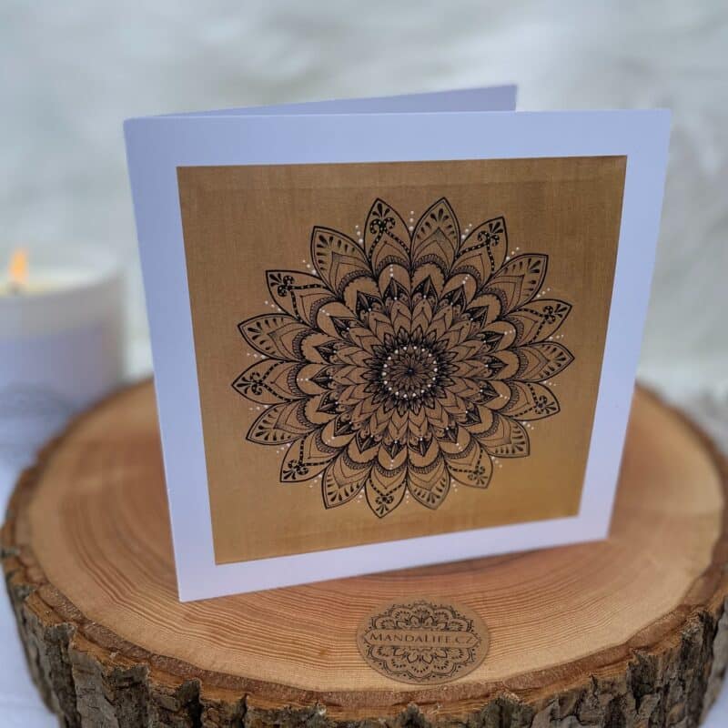 Mandalové přáníčko – Mandala PŘEDKŮ V NÁS 15cmx15cm